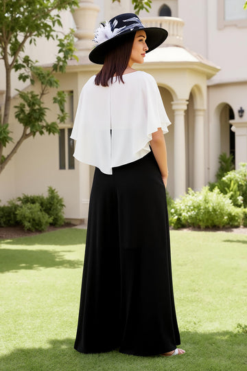 Robe d’invitée de mariage en mousseline de soie noire à col carré Une ligne